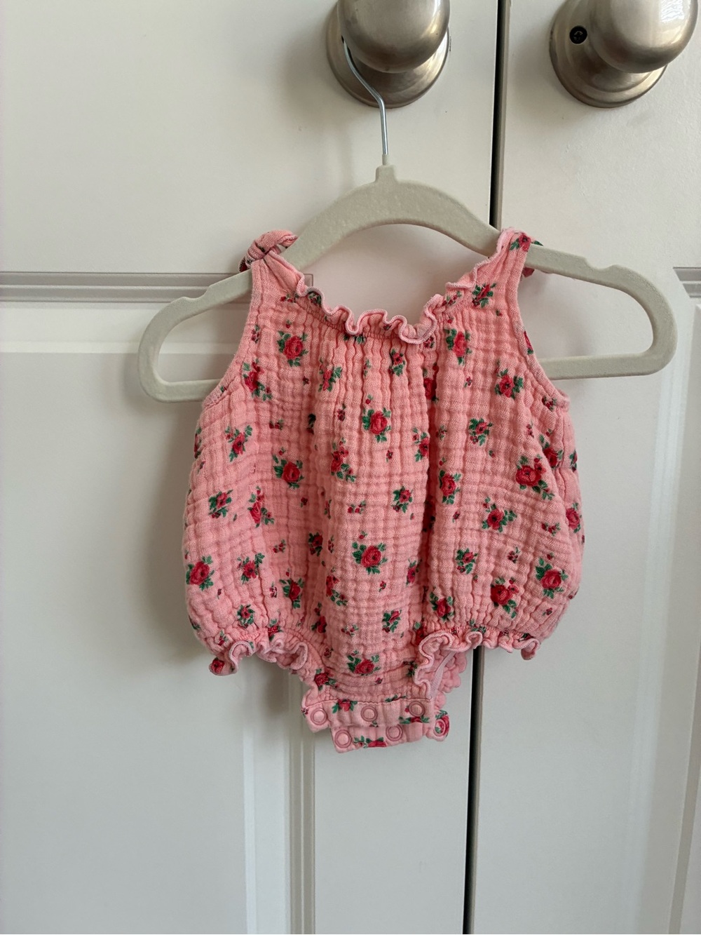 Angel Dear Pink Floral Bubble Romper
